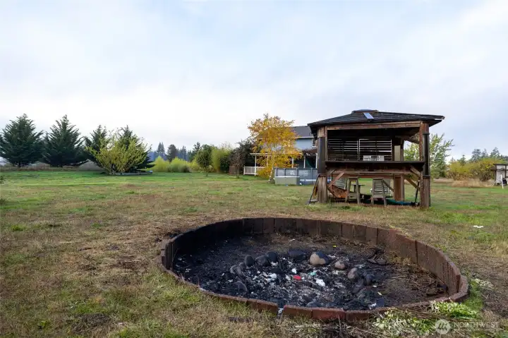 Fire Pit and covered gazebo