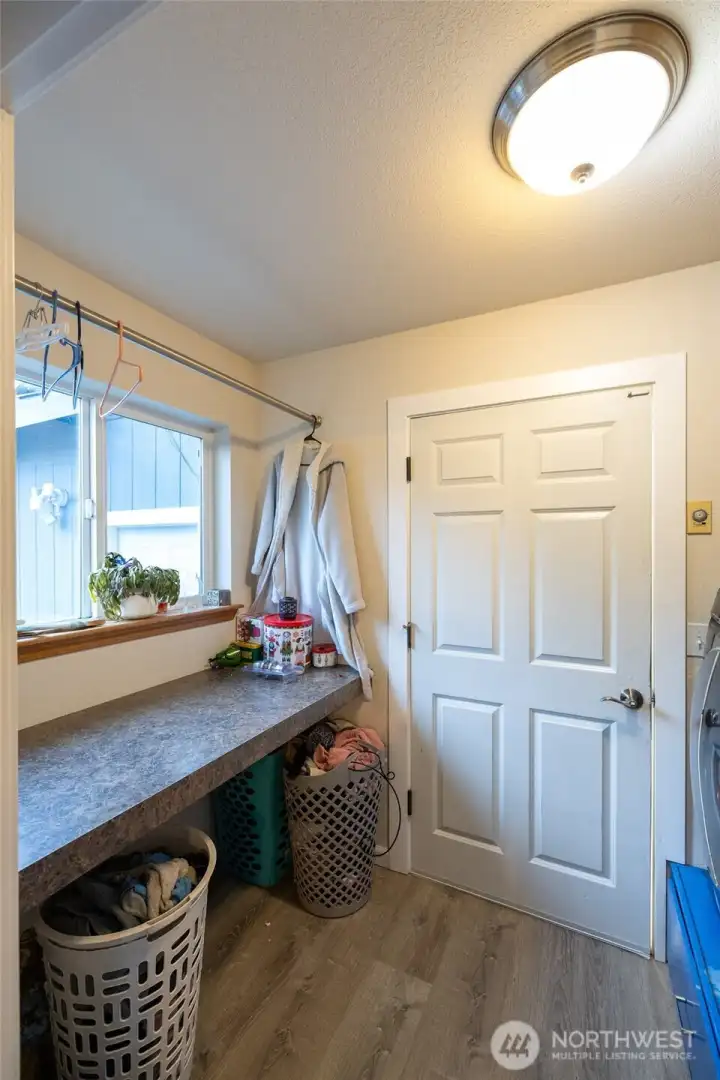 Laundry room off the garage