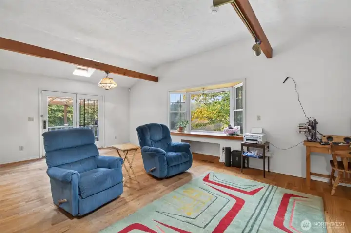 Large family room with room for formal dining table