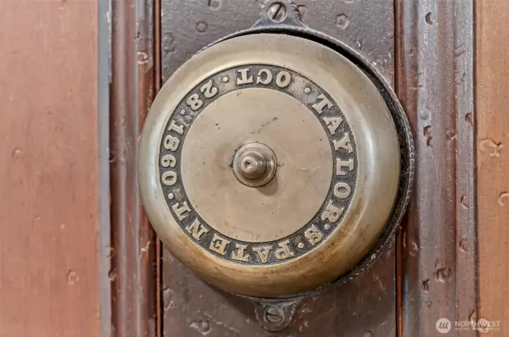 original door bell on the original door.