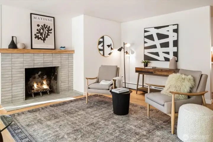 Cozy up to the fireplace with a cup of hot cocoa and your favorite book!