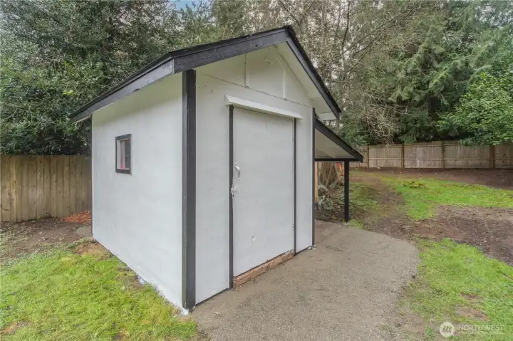 Tool shed for your yard equipment.