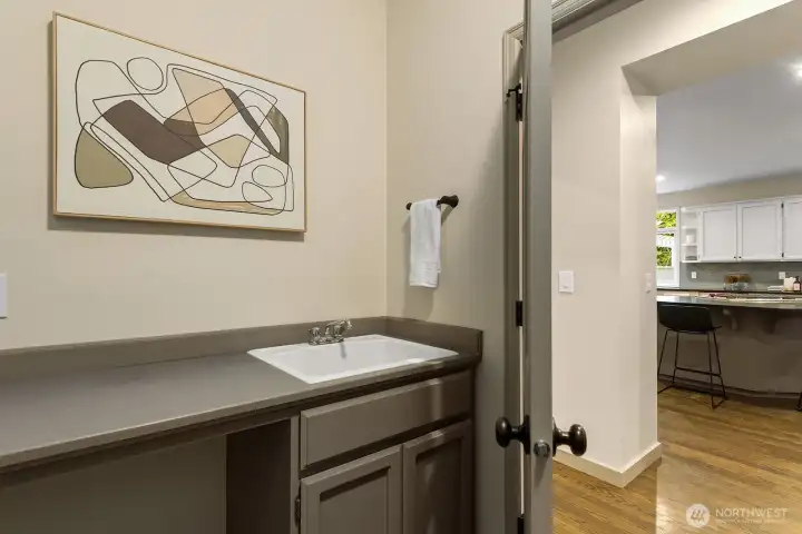 Laundry room sink and folding area