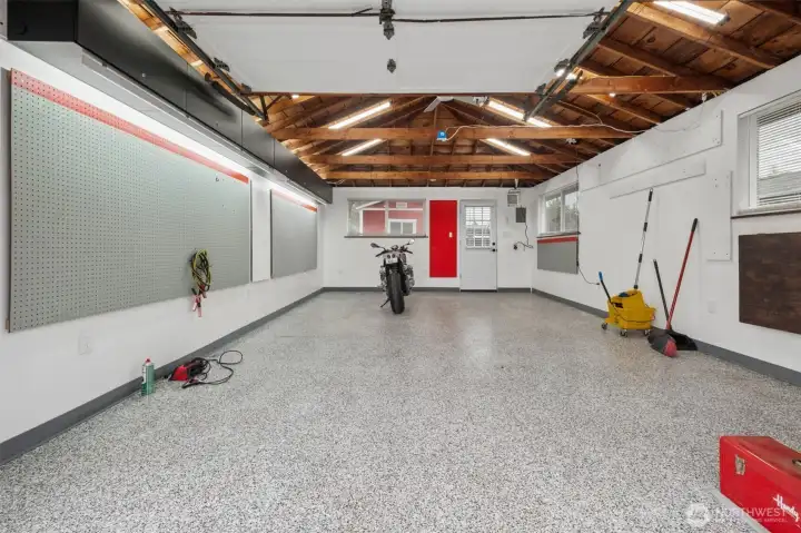 Epoxied floor, tons of light and ready for the next project