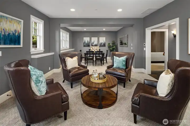 Downstairs spacious bonus room with French doors to the outside.  (not shown)