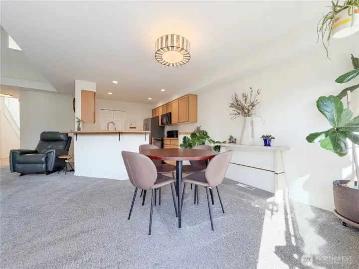 Generous dining area with room for a large table