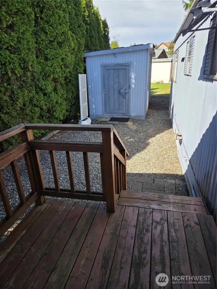 Shed from deck