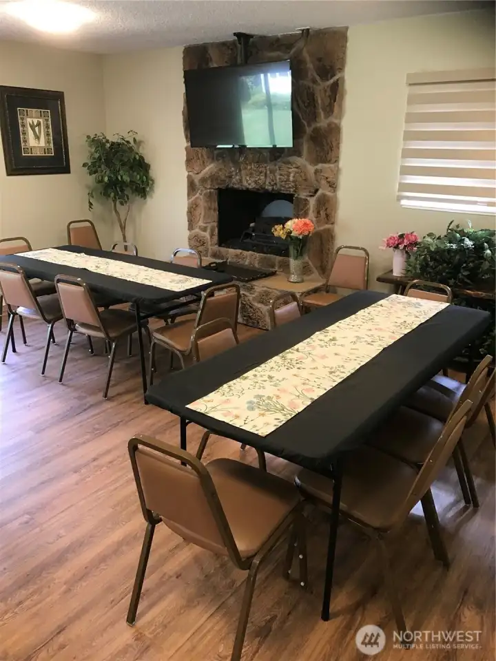 Dining room for potlucks and socials