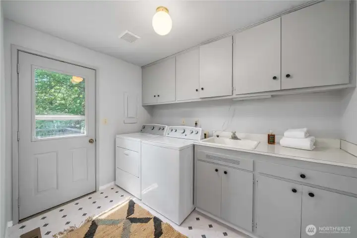 Laundry with Door to the Rear Deck