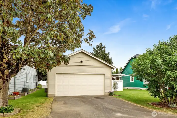 The garage is accessed from the alley.