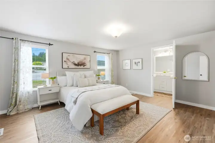 Spacious primary bedroom