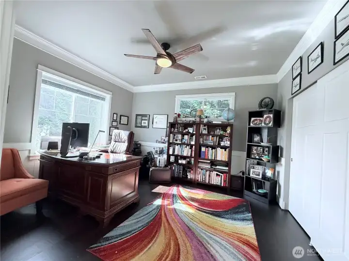 Den/Office with closet and ceiling fan Den/Office with closet and ceiling fan