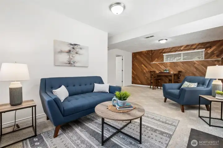 Thanks to the 3/4 bath, the owners added a walk in closet in this lower-level room for the purposes of using it as their primary bedroom. We have it staged as a bonus room with great storage, regardless of how it is used, we can all agree this is an excellent flex space!  = 4 of 4 Bedrooms