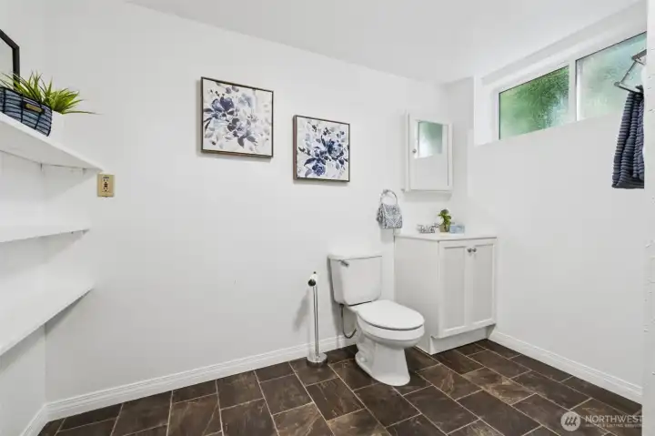 Large lower level 3/4 bathroom