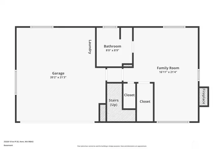 LOWER LEVEL FLOOR PLAN:  The "Family Room" was used as the Primary Bedroom by the owners after they installed a walk in closet.  * This flex space can be used in so many ways!