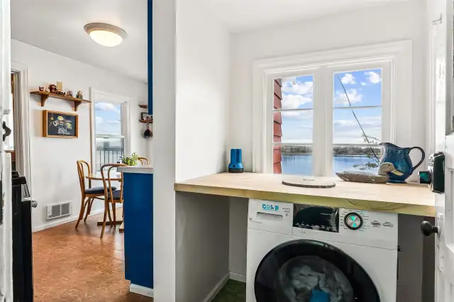 Washer / Dryer unit off the entry.