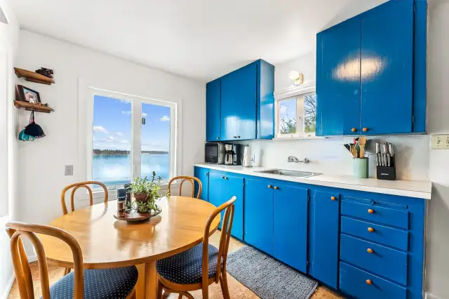 Kitchen with an eating area.