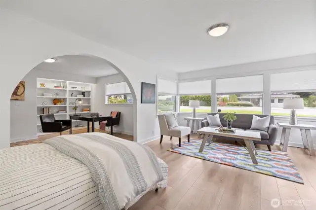 Bedroom 2 is a flex space - with fireplace and adjoining bonus room. Could be a second Primary or an amazing guest room