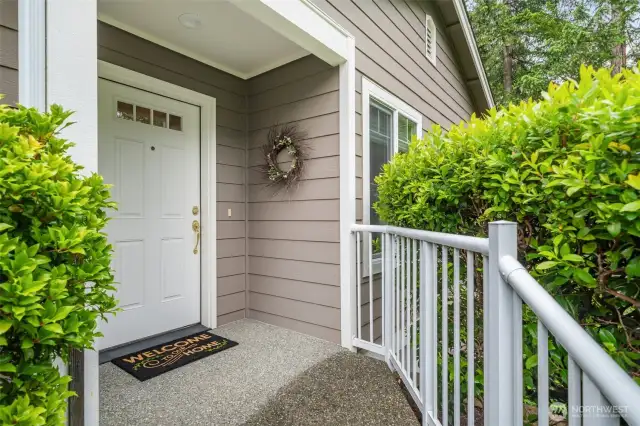 A private, covered entry.