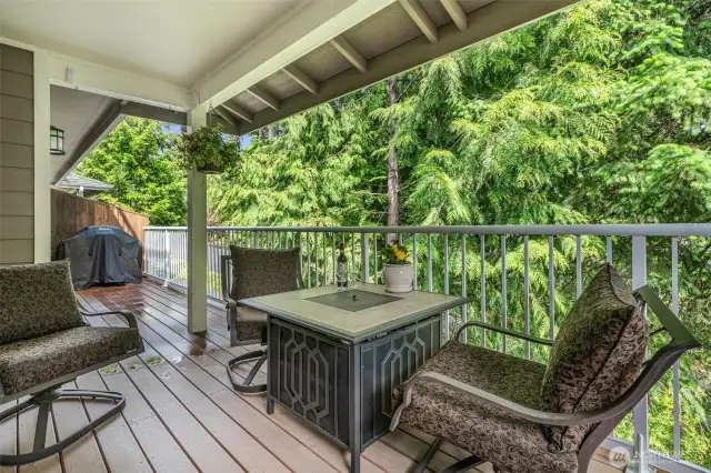 This deck has privacy and is perfect for both entertaining, or your morning coffee.
