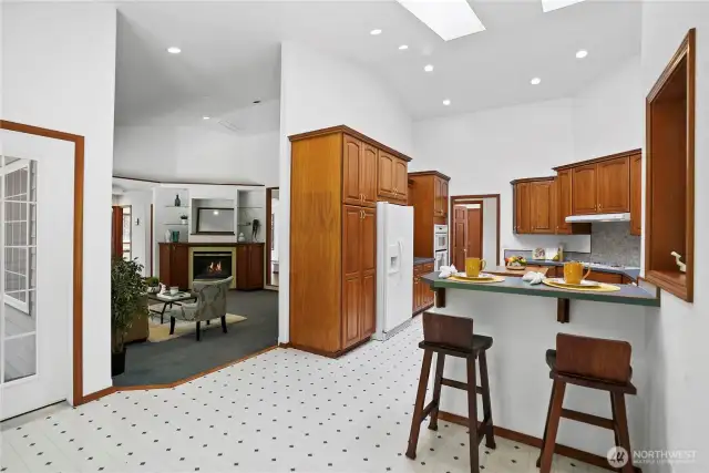 Kitchen is just off the living room