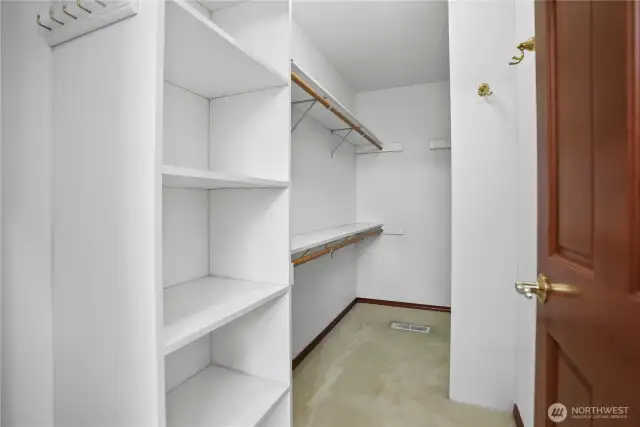 Generous walk-in closet in addition to second closet