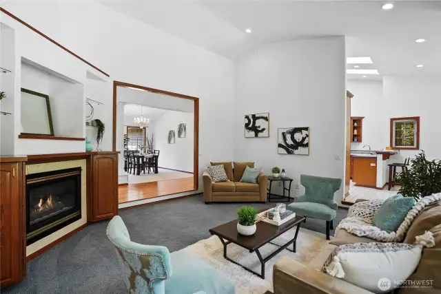 Gracious formal living room in the hub of the house
