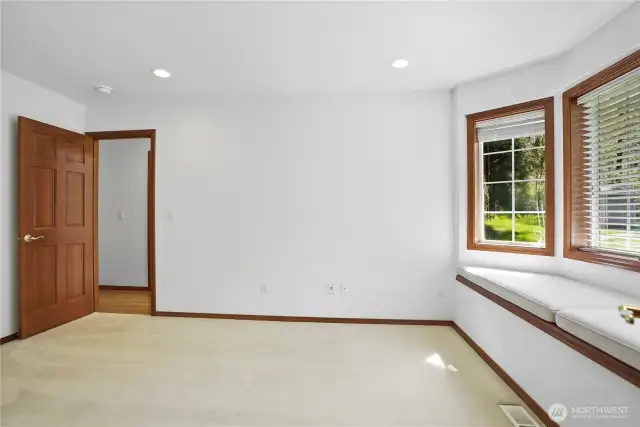 2nd bedroom also has a bay window and seat for a cozy place to watch the deer go by