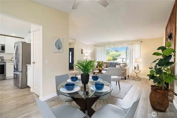 Thoughtfully designed floor plan offers seamless flow for gatherings.