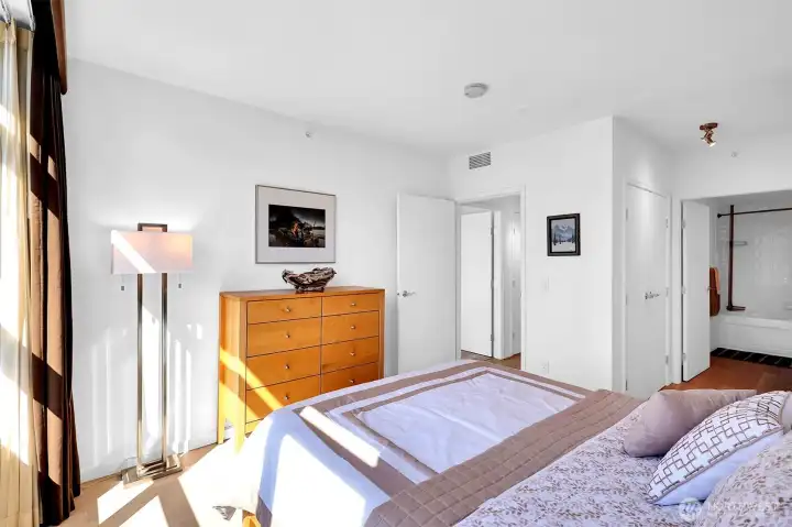 Master bedroom with large private bath, walk-in closet.