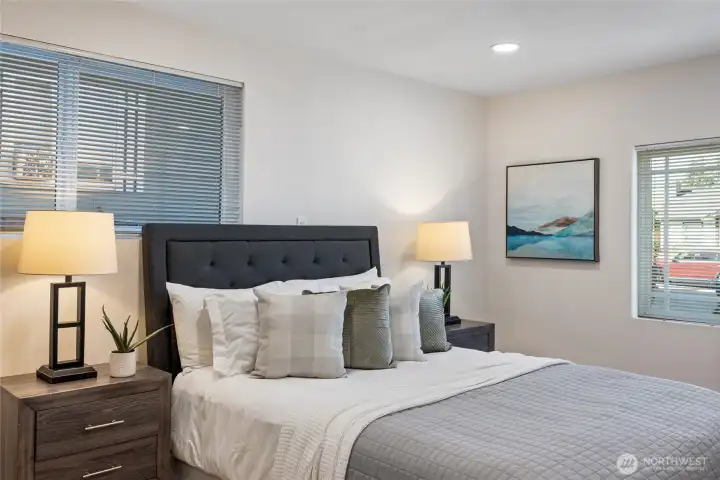 Primary bedroom is on the opposite side of the home than the other 3 bedrooms, offering privacy.