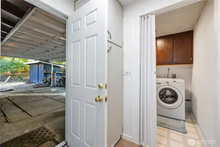Exit to the covered patio and back yard!