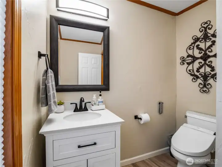 Conveniently located main-level bathroom with easy access from all living areas