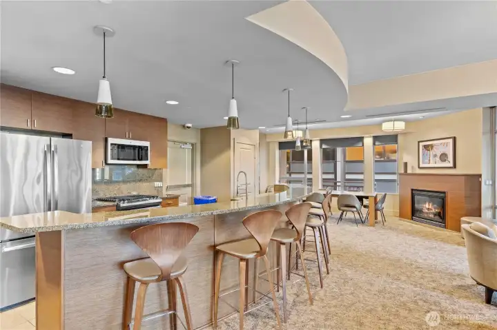 The kitchen in the Owner's Lounge. Host your dinner parties here!