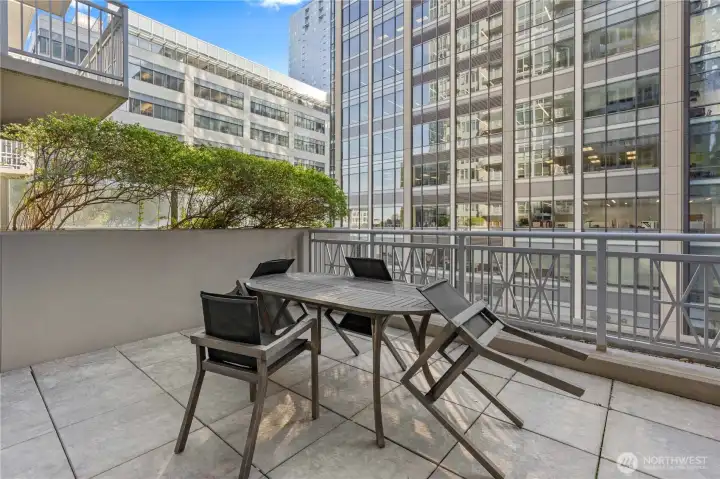 Deck area outside the spa