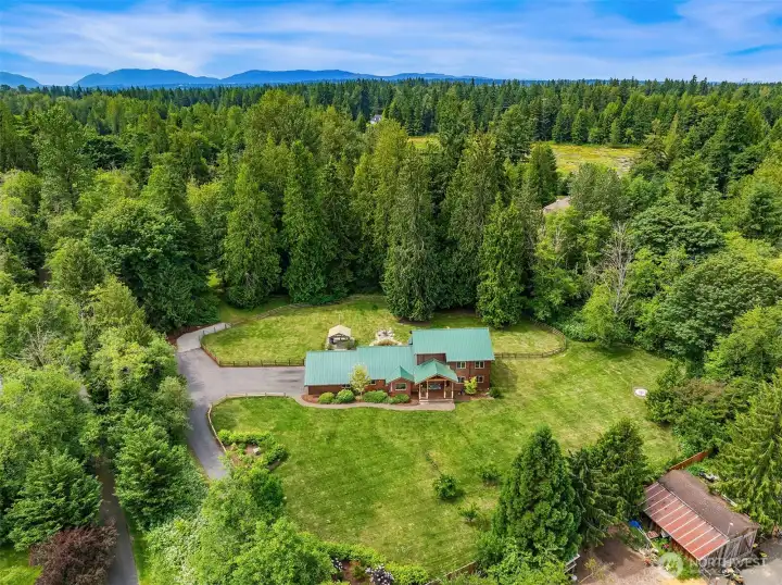 Aerial view of home.