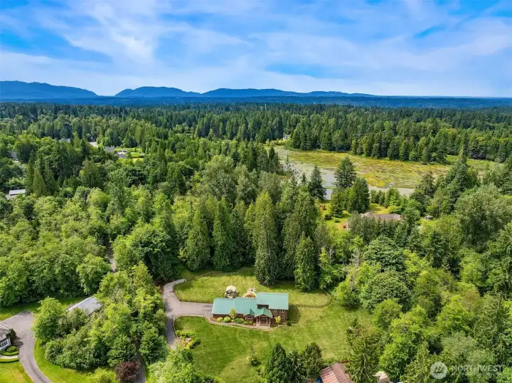 Aerial view of home.