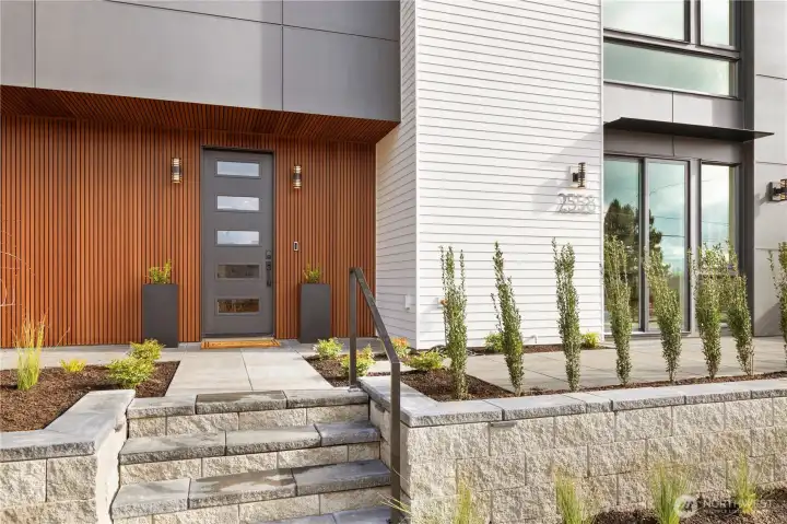 Modern front facade of the residence