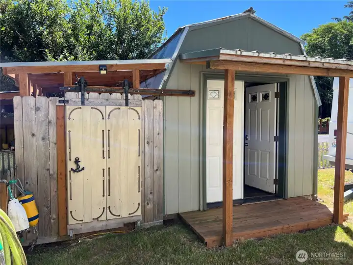 Kitchen shed and large storage shed with loft.