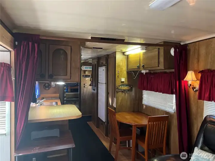 Table for dining inside.