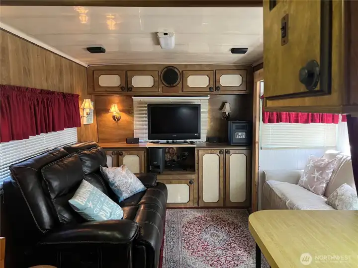 Roomy living room for comfortable evenings watching a movie.