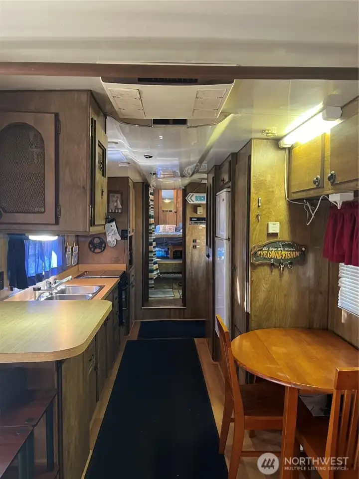 Bedroom and full bathroom at the other end of the trailer.
