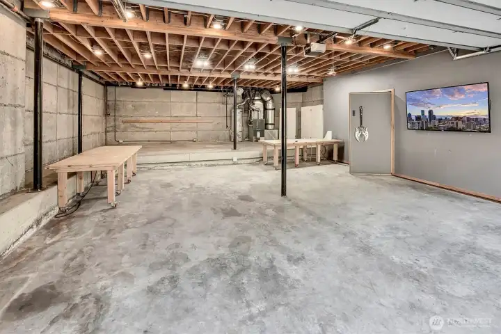 Garage #2. Space for 2 cars. Additional space and a secure private vault.