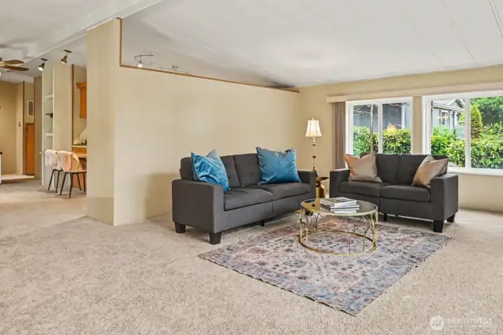 Living space with high ceilings