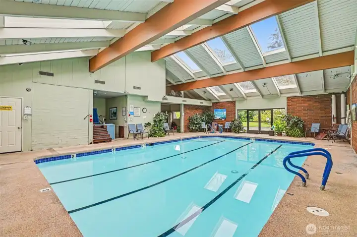 Enjoy year-round activity in our stunning indoor heated pool. With soaring wood-beamed ceilings and plenty of natural light, it's the perfect spot for morning laps or a relaxing dip