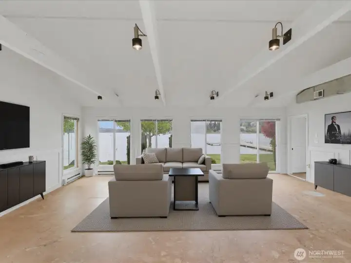Virtually Staged Family Room.
