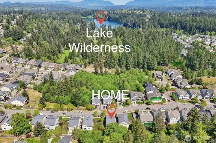Walk to lake wilderness via neighborhood trails