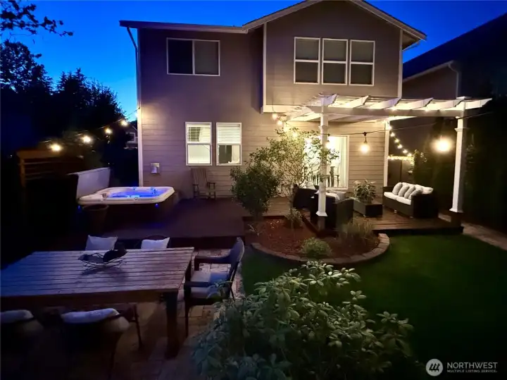 Backyard at night