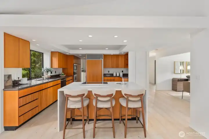 Bar seating in kitchen