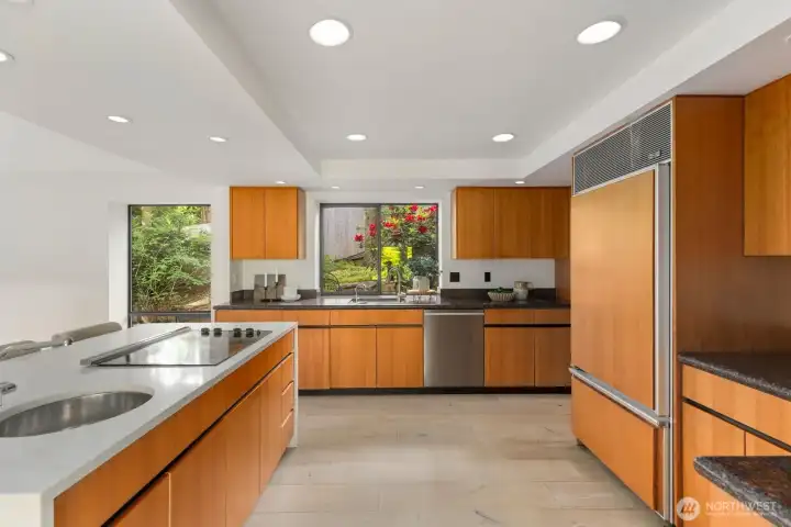 Wood panel covered refrigerator